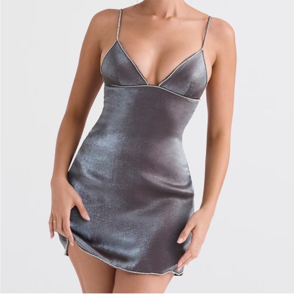 House of CB Maisie Graphite Iridescent Mini Dress